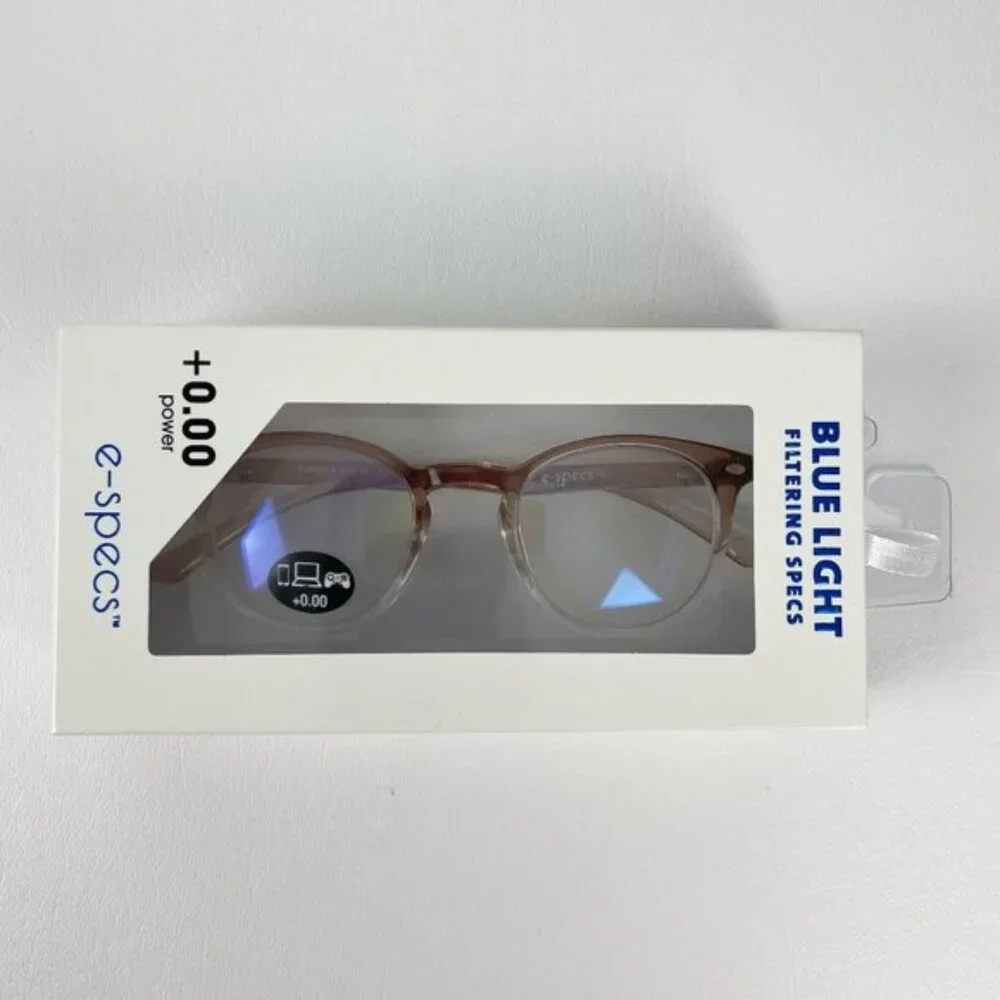 e-Specs +0.00 Blue Light Filtering Specs Blush & Clear